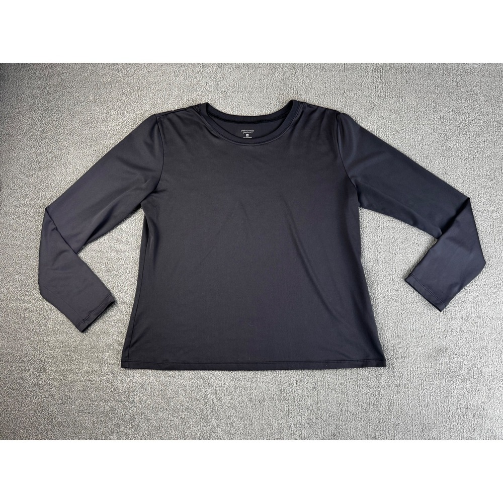 Patagonia Capilene Base Layer Top Womens Large Black Long Sleeve Hiking Outdoors